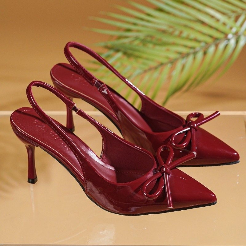 Women Shoes Brand - Bow Pointed Toe High Heels Sandals