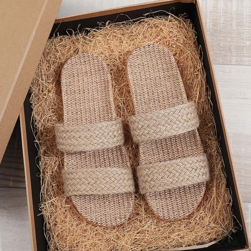 Women'S Shoes To Men'S Size - Women Indoor Slippers Home Flax Slides