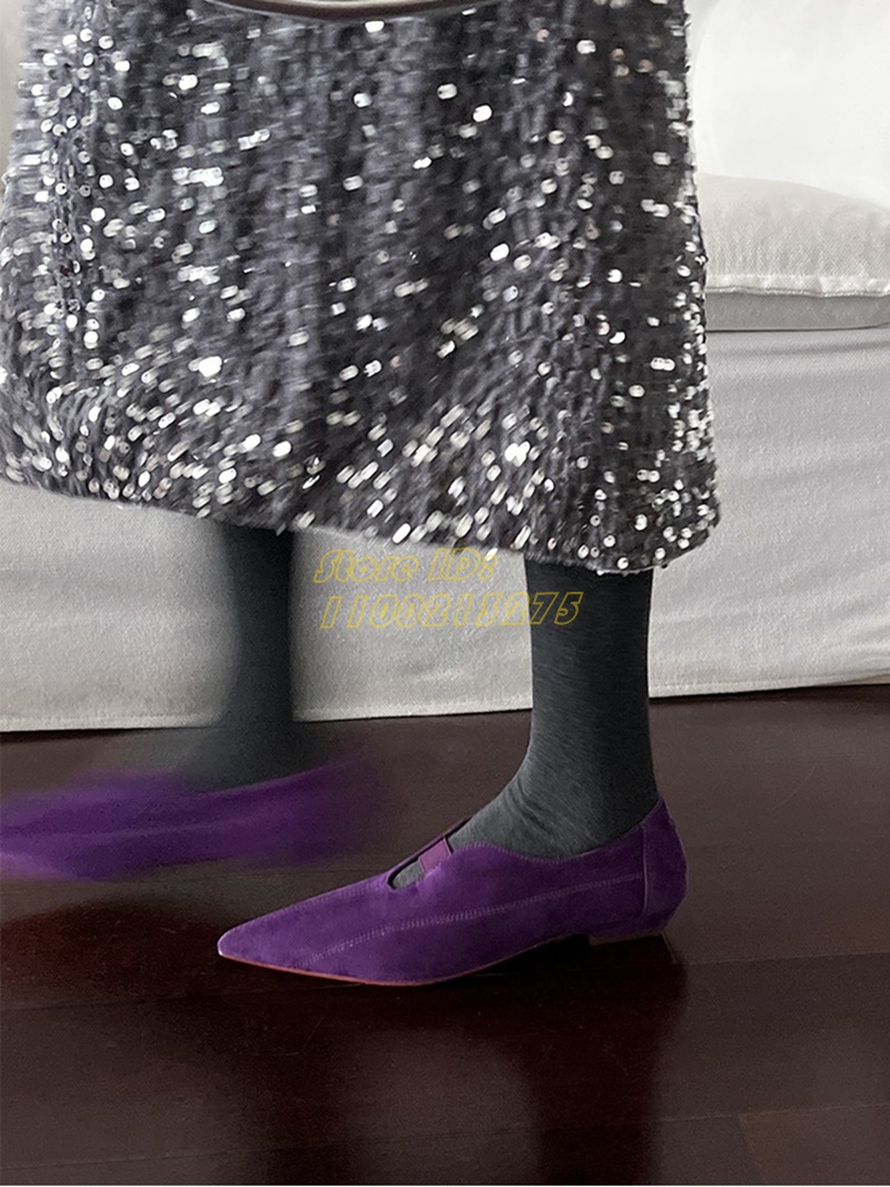 Purple Suede Pointy Toe Pumps  - đánh giá và giá Pointed Toe Flat