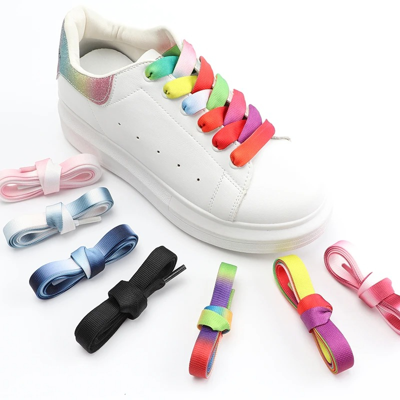 Rainbow Gradient Flat Shoelace - đánh giá và giá Women Shoes Mk