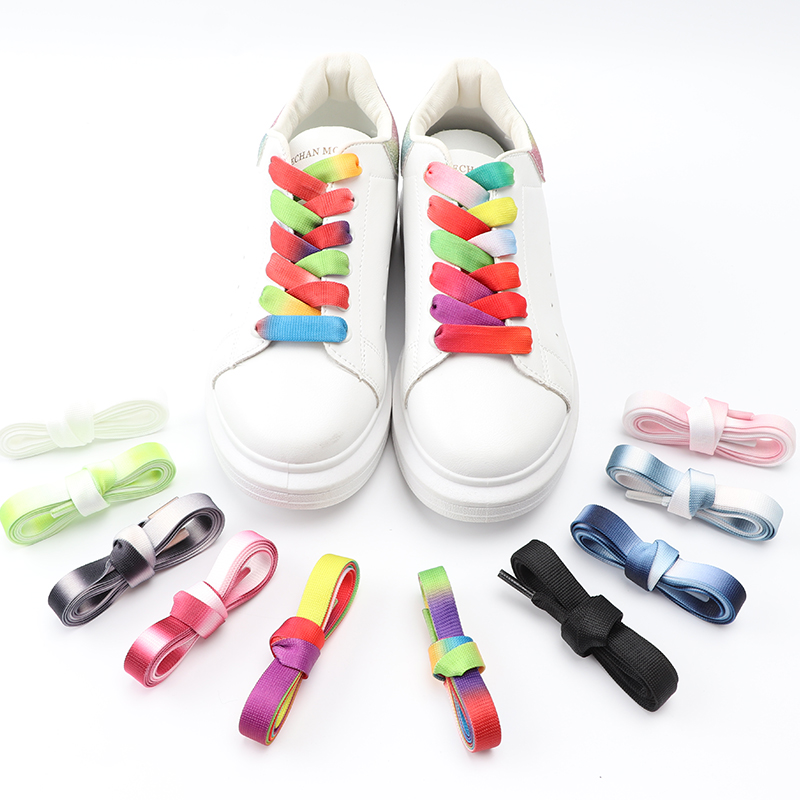 Rainbow Gradient Flat Shoelace - đánh giá và giá Women Shoes Mk