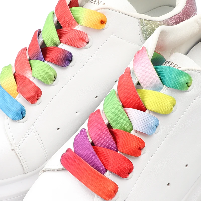 Rainbow Gradient Flat Shoelace - đánh giá và giá Women Shoes Mk