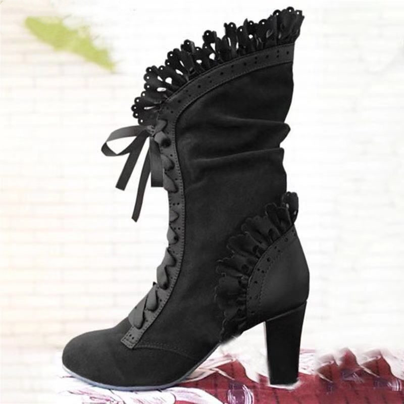 Áo Ren Nữ Cao Gót Nữ Trung Ống - đánh giá và giá Women Shoes Jeans
