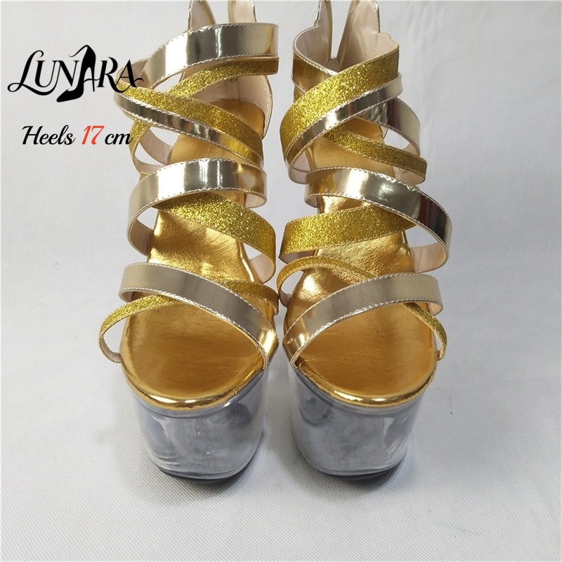 17cm/7Inch Gold Metallic Strap - đánh giá và giá Strappy Heeled Sandals