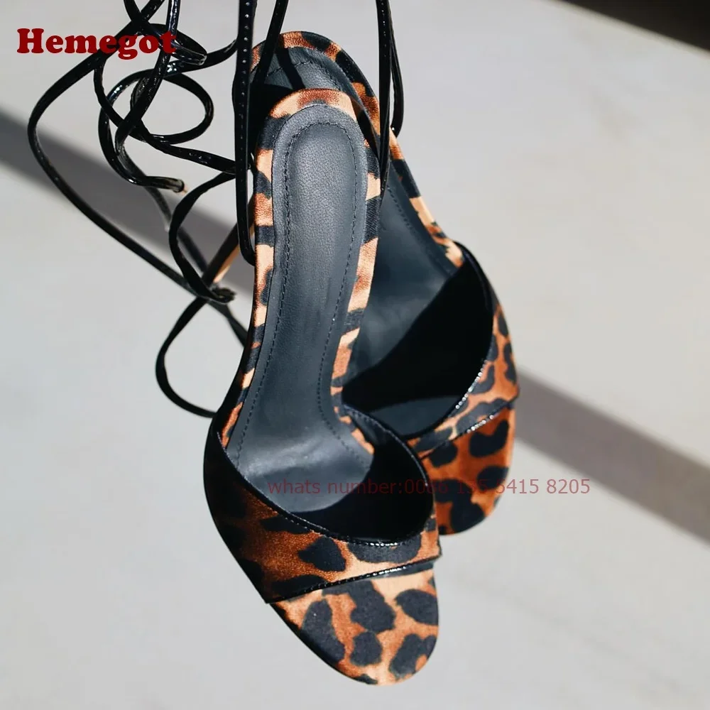 Leopard Lace Up Stiletto Sanda - đánh giá và giá Strappy Heeled Sandals