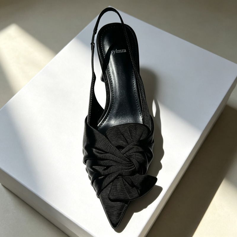 Elegant Bowknot Pointed Toe Pu - đánh giá và giá Women Shoes Brand