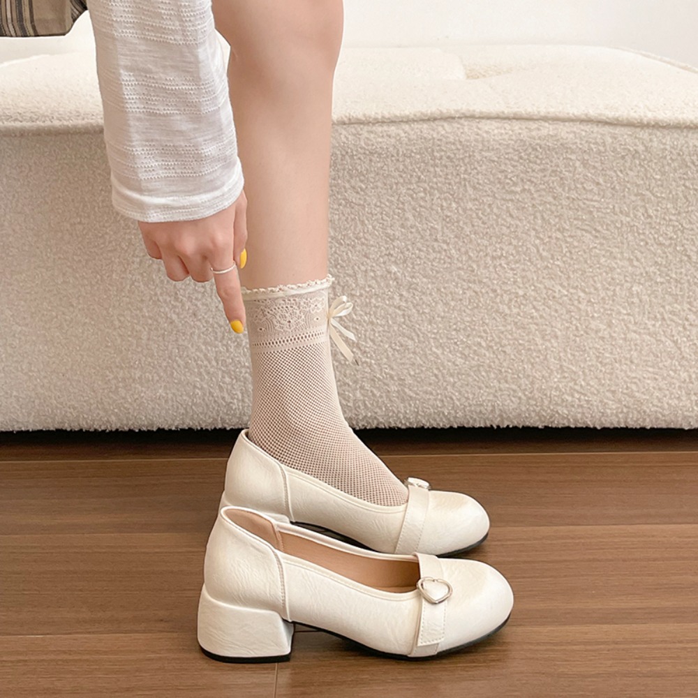 French-style Chunky Heel Silve - đánh giá và giá Women Shoes Mk